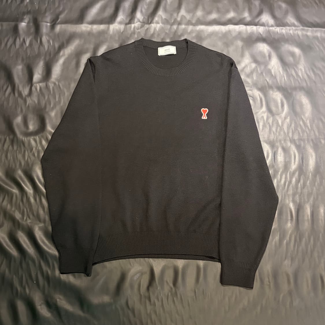 아미 하트 로고 블랙 니트 상품이미지1