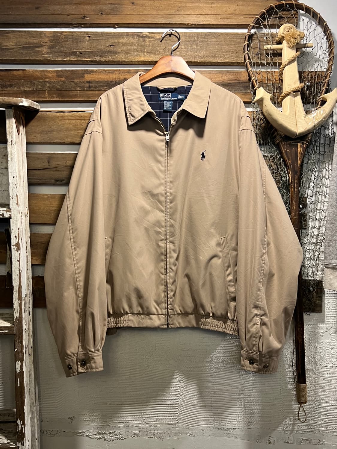 [2XL]폴로 랄프로렌 체크 라이닝 베이지 드리즐러 자켓 상품이미지1