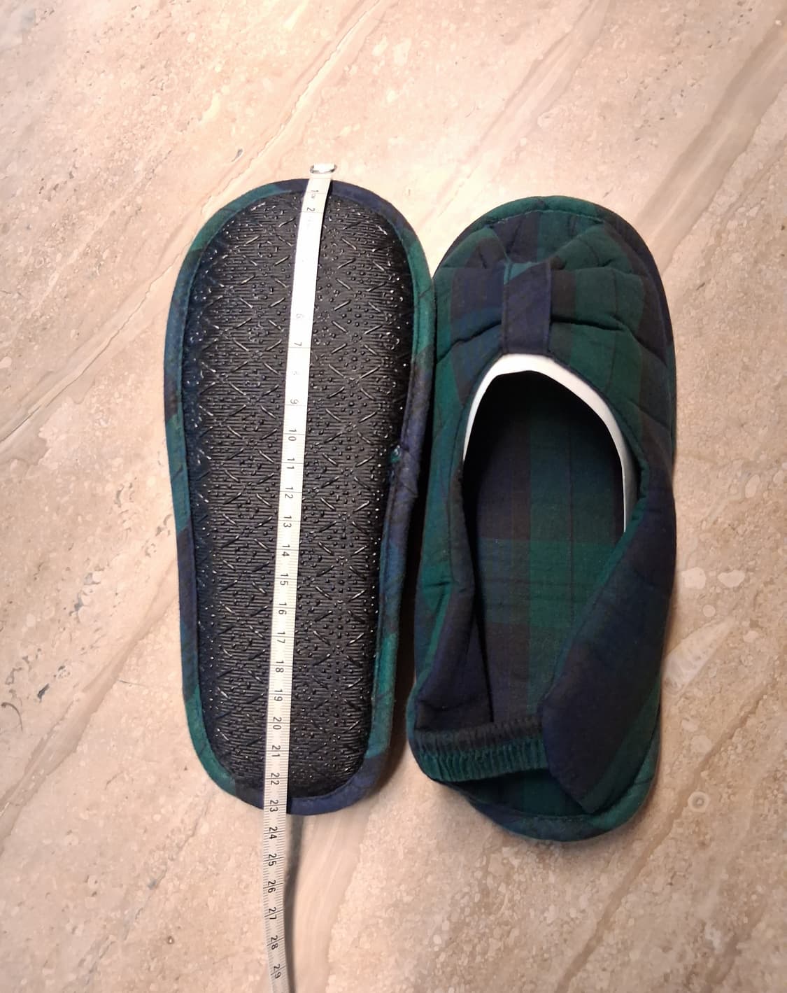 오픈토 미끄럼방지 덧신 실내화 그린체크 (새상품) 상품이미지7