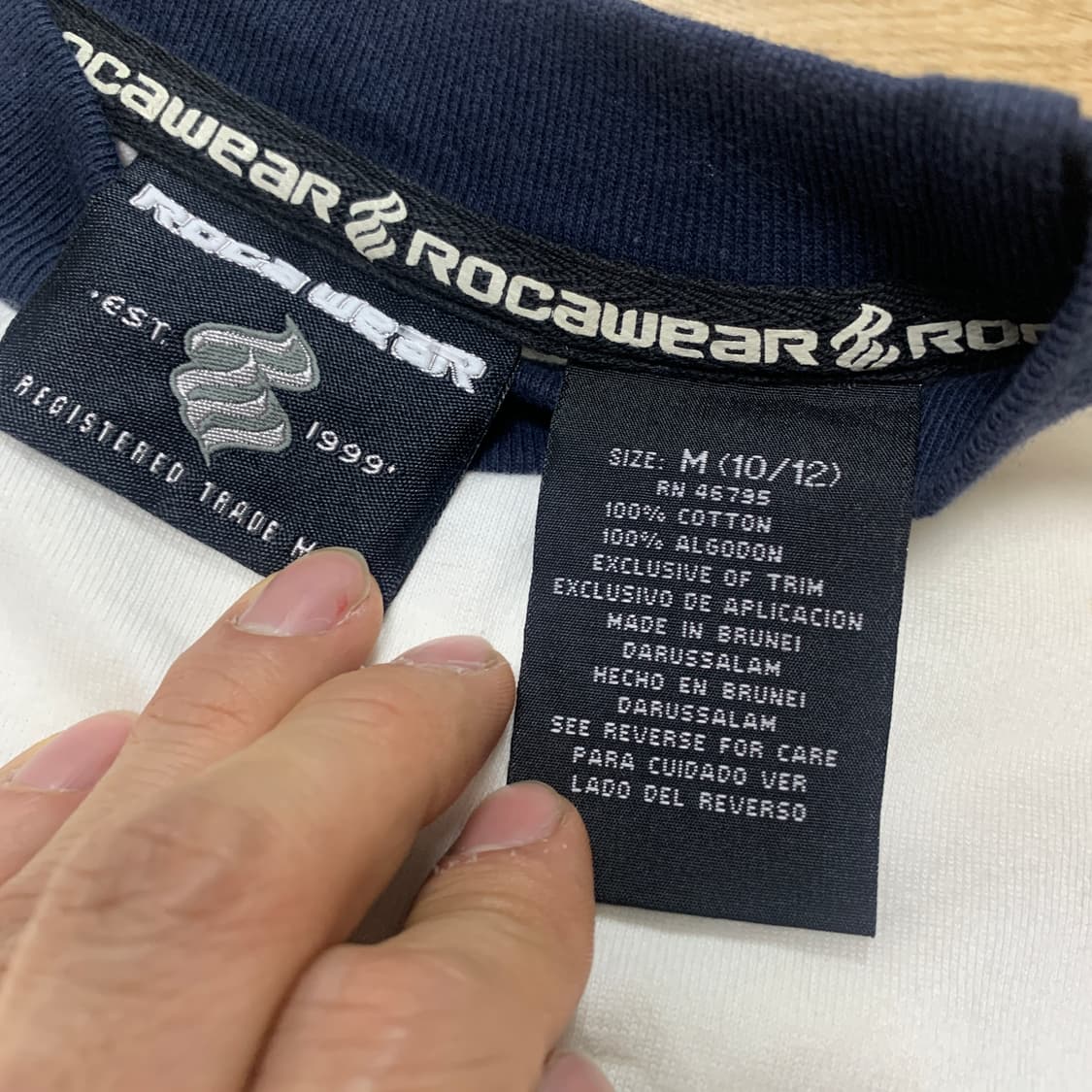 M)rocawear 로카웨어 체크 아플리케 패치 자수 링거티 상품이미지4