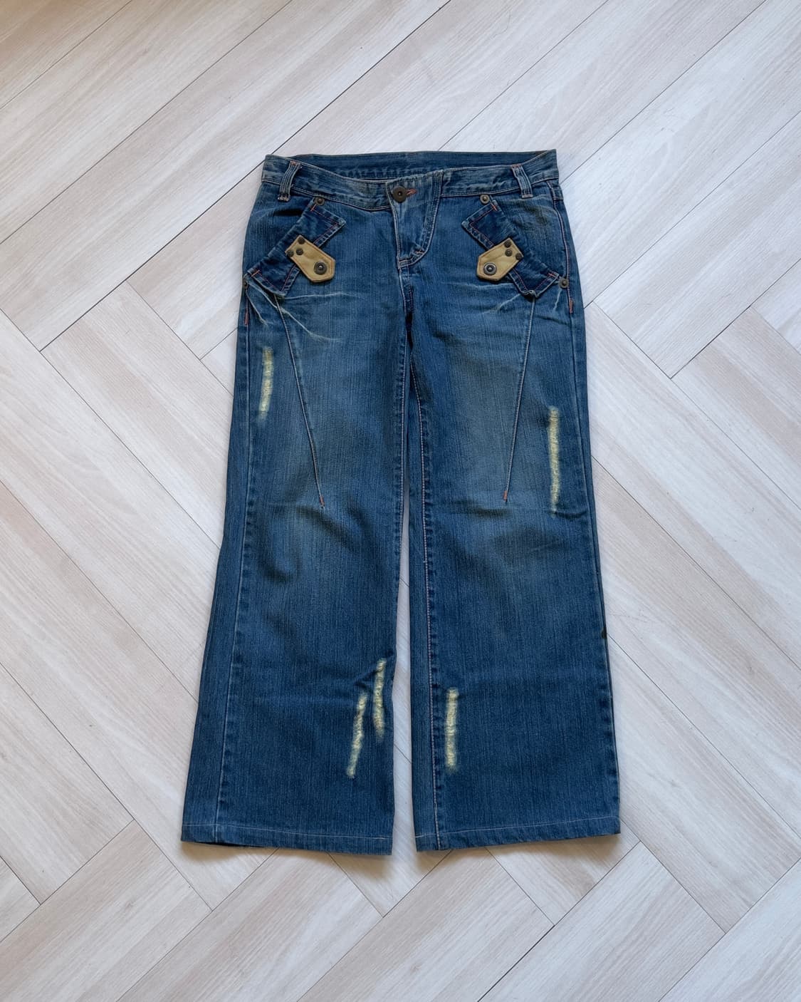 [Vintage] Y2K Metal Pocket Denim Jeans 상품이미지2