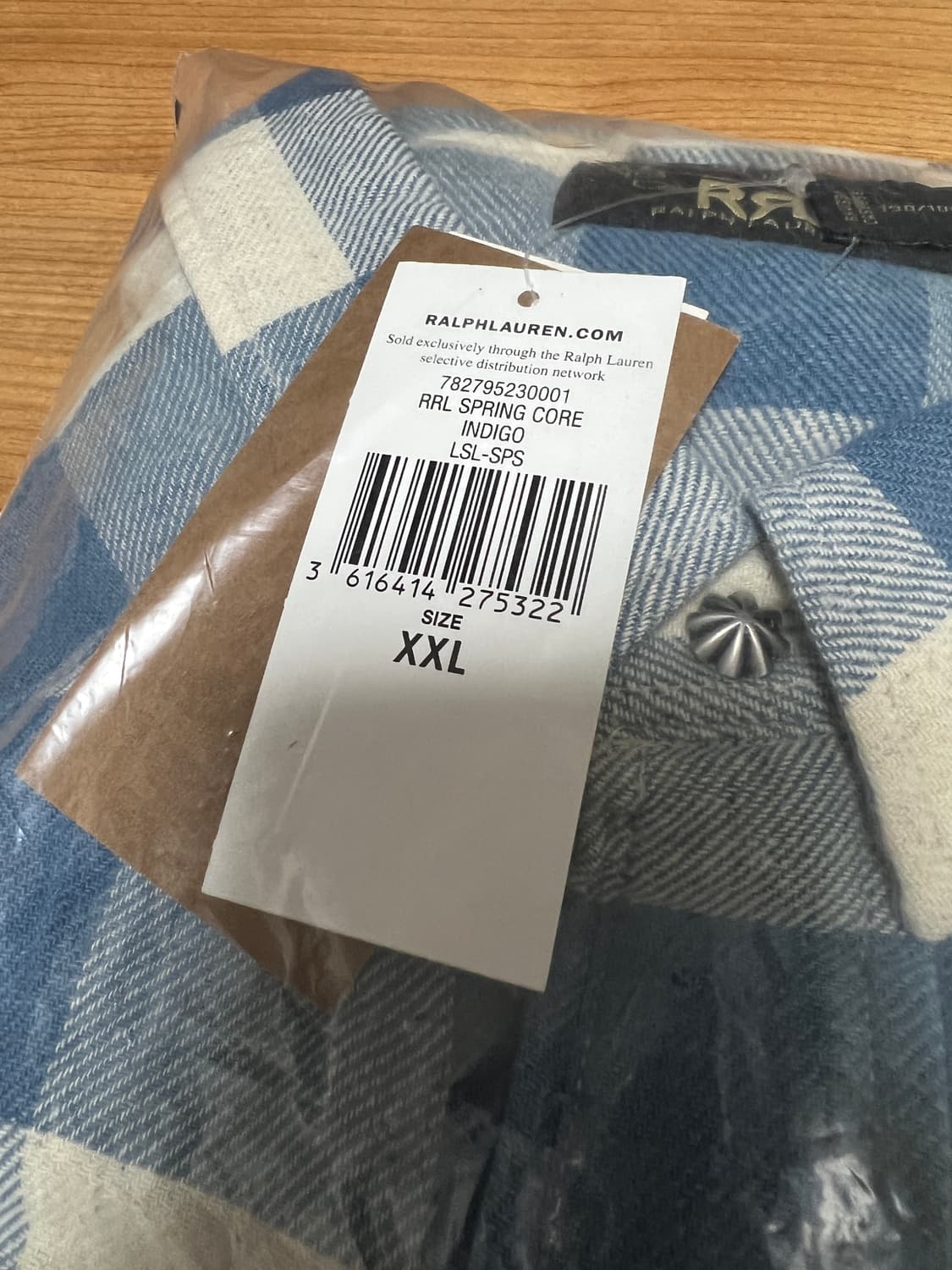 더블알엘 rrl 버팔로 웨스턴 셔츠 인디고 크림 상품이미지4