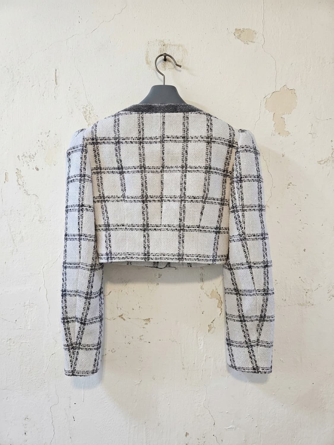 서쿠키 바니 체크 트위드 크롭 자켓 S 상품이미지2
