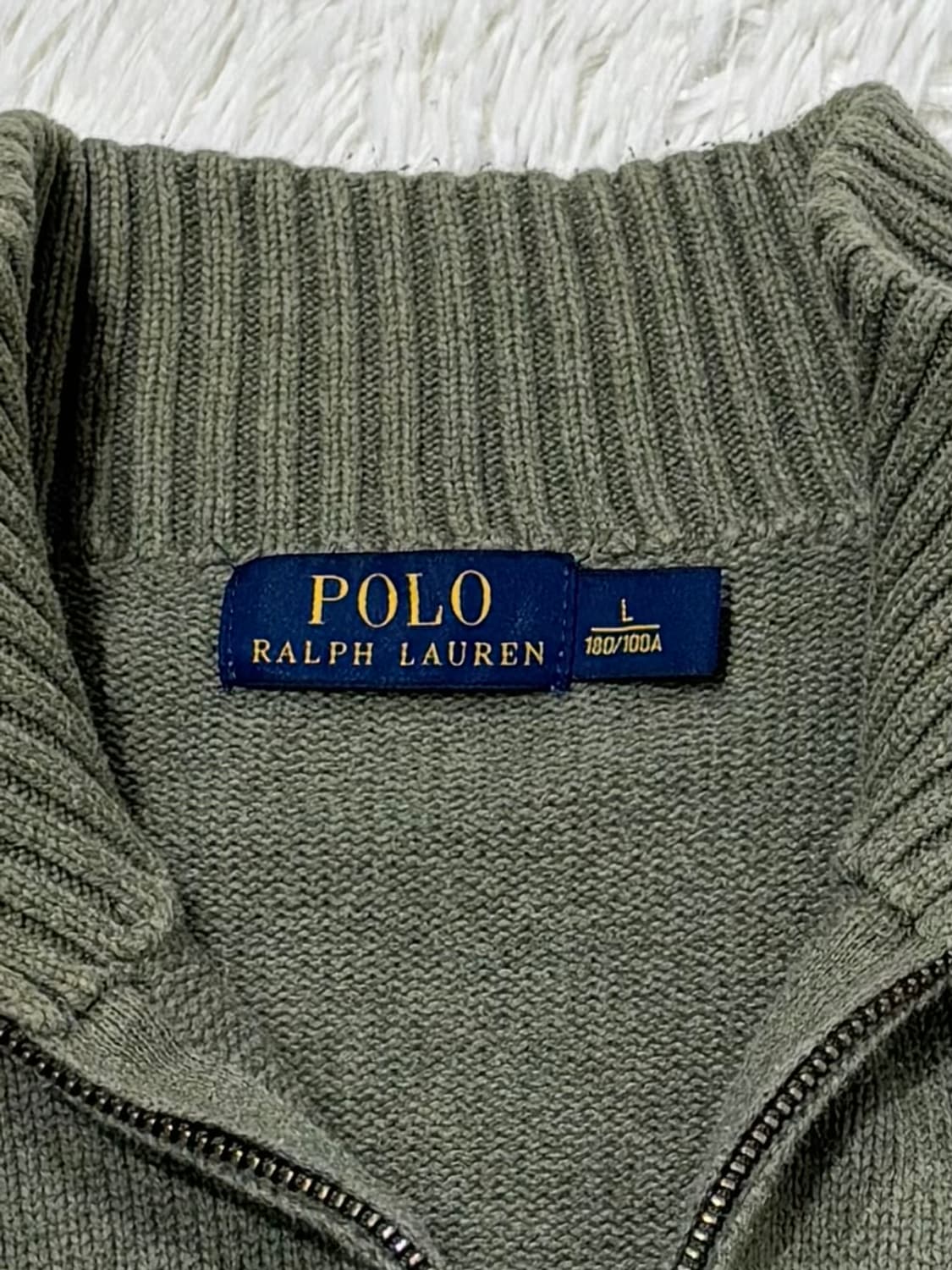 폴로랄프로렌 버건디포니 말차 니트 반집업 상품이미지6
