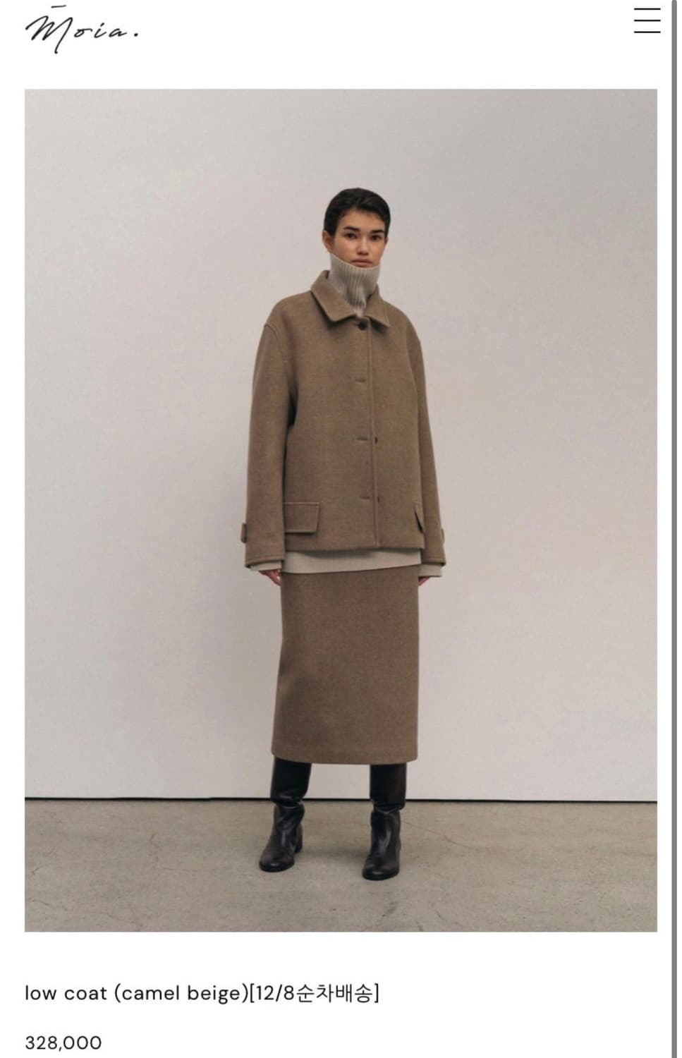 모이아 Moia low coat 하프 코트 상품이미지1