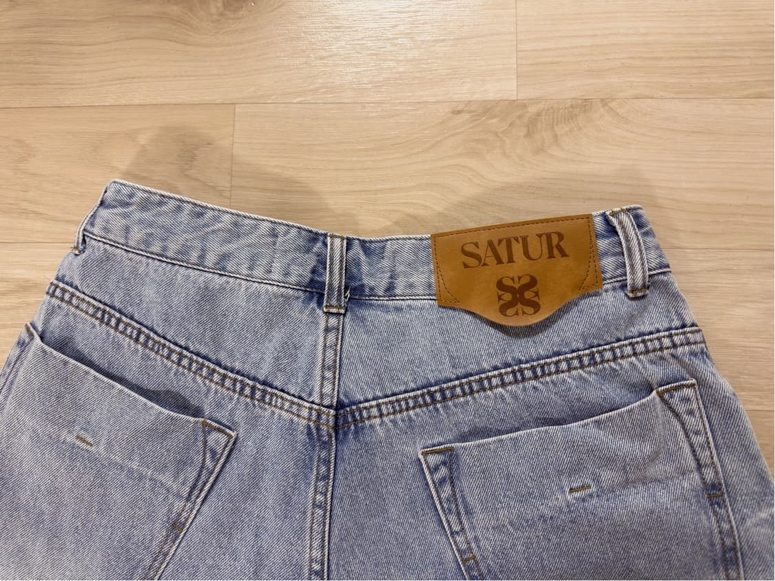 세터 가봉 데님 버뮤다 팬츠 라이트 블루 상품이미지4