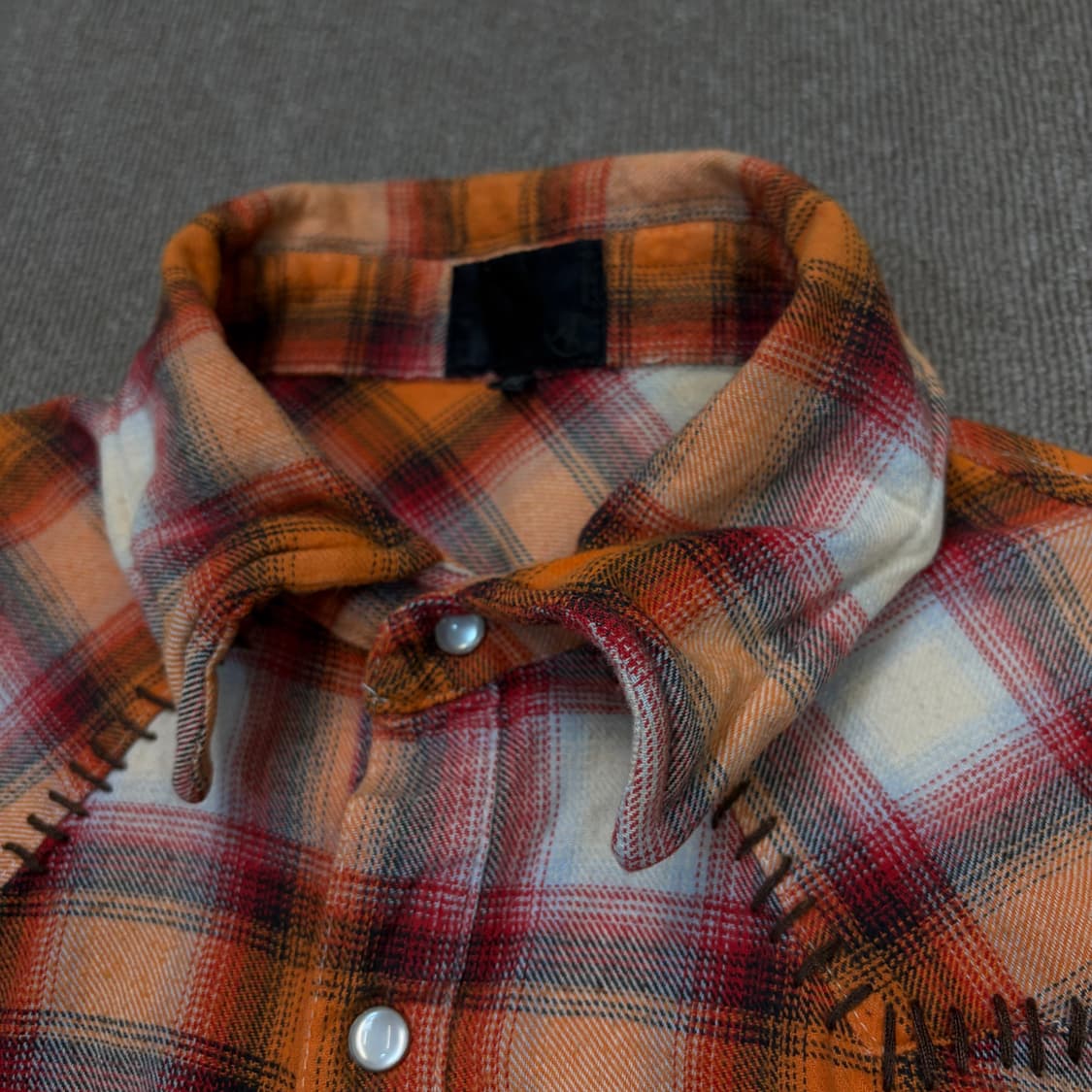 jpn 우먼스 와이어 카라 웨스턴 체크 셔츠  상품이미지3