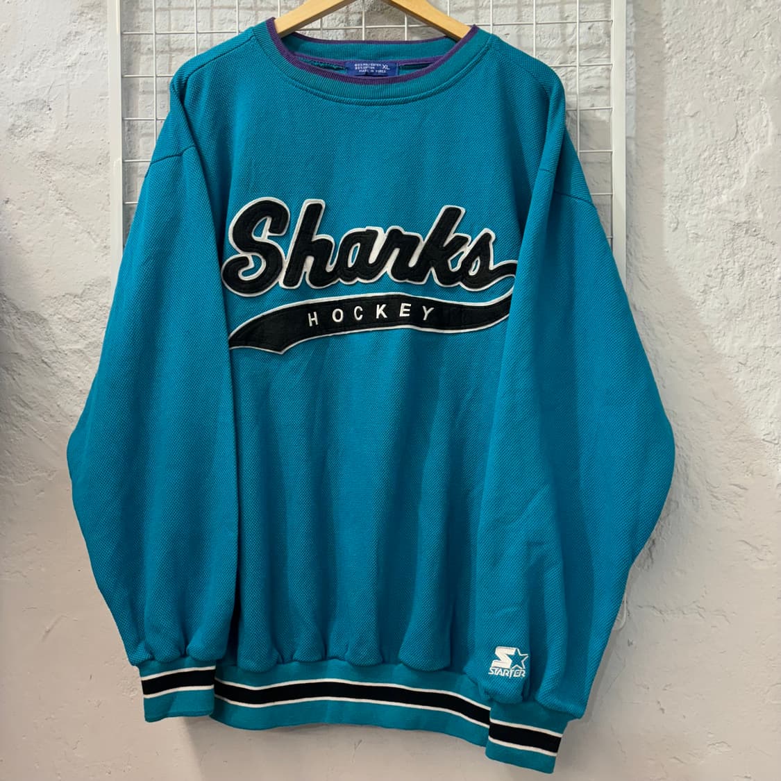 스타터 X NHL 90s 올드스쿨 산호세 샤크스 니트 XL 상품이미지1