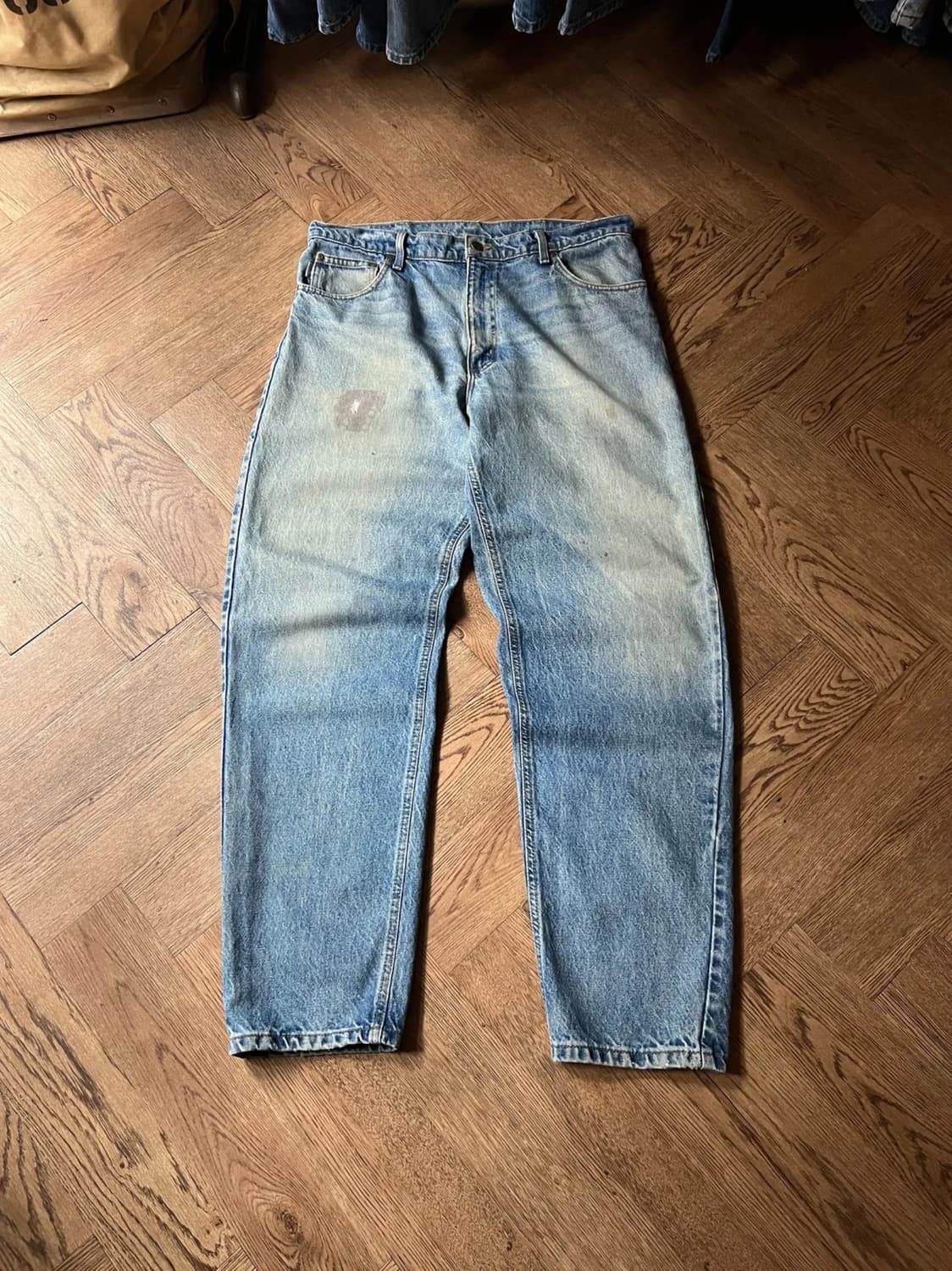 [36]90's 칼하트 Made in USA 빈티지 워싱 워크 데님 팬츠 상품이미지1