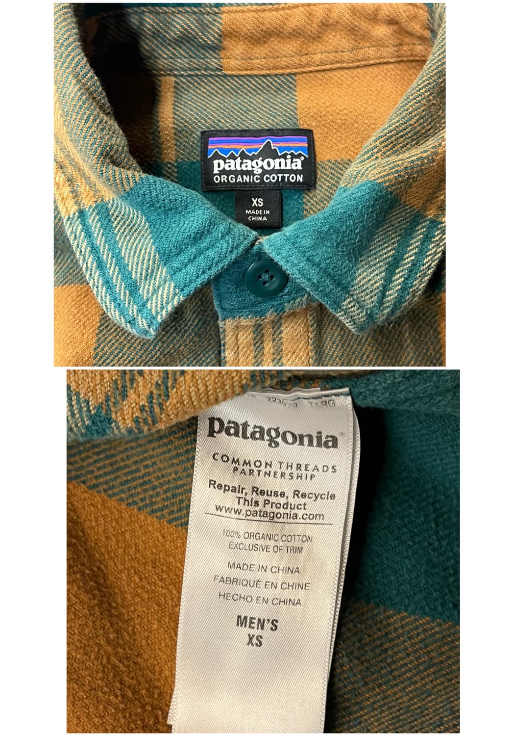 파타고니아 체크 셔츠 그린 XS #csz1929 상품이미지4