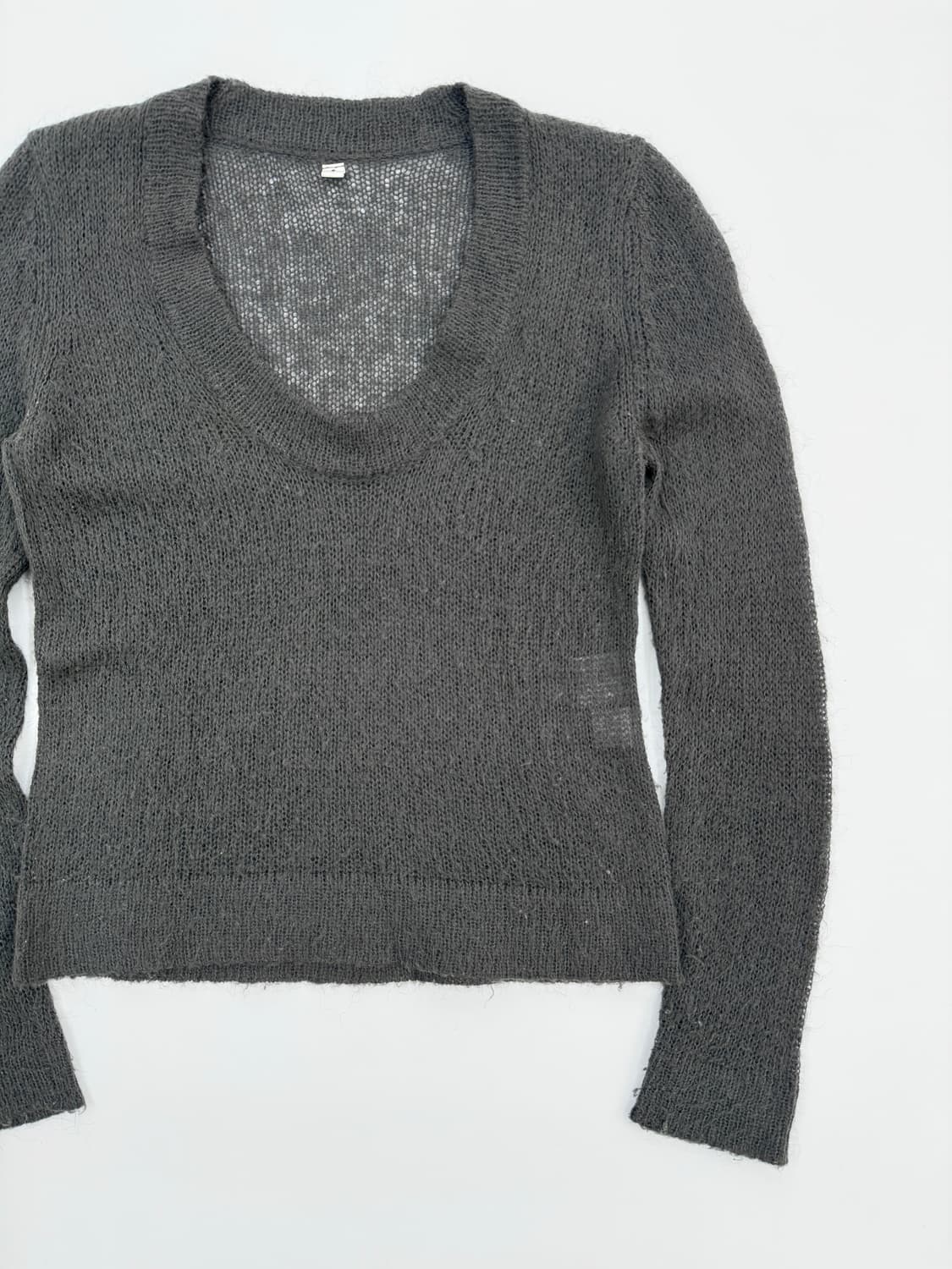 빈티지 그레이 시스루 레이어드 니트 상품이미지2