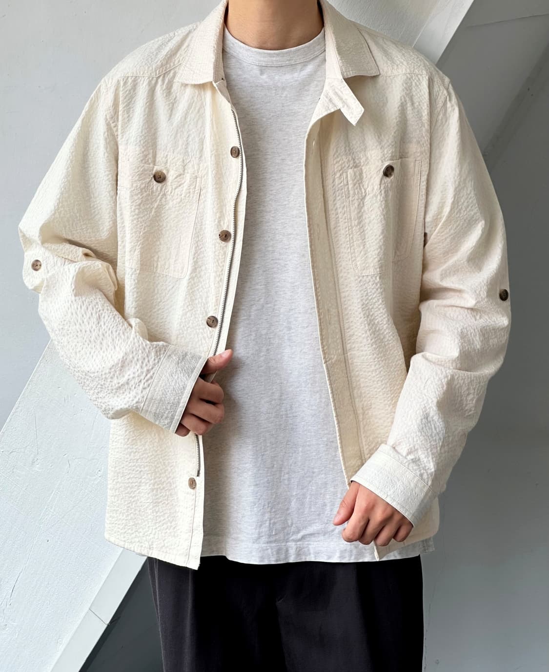 Light sucker cotton design jacket 상품이미지8