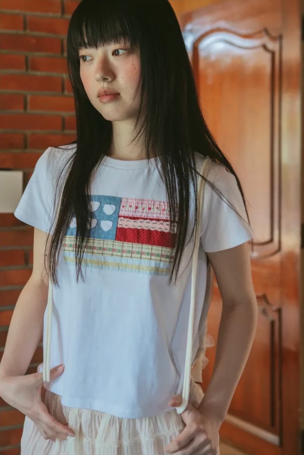 더뮤지엄비지터 패치워크 식스 하트 티셔츠 S 상품이미지4