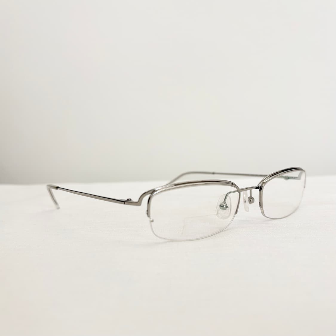 DINO GIO 실버 사각 반무테 빈티지안경 상품이미지3