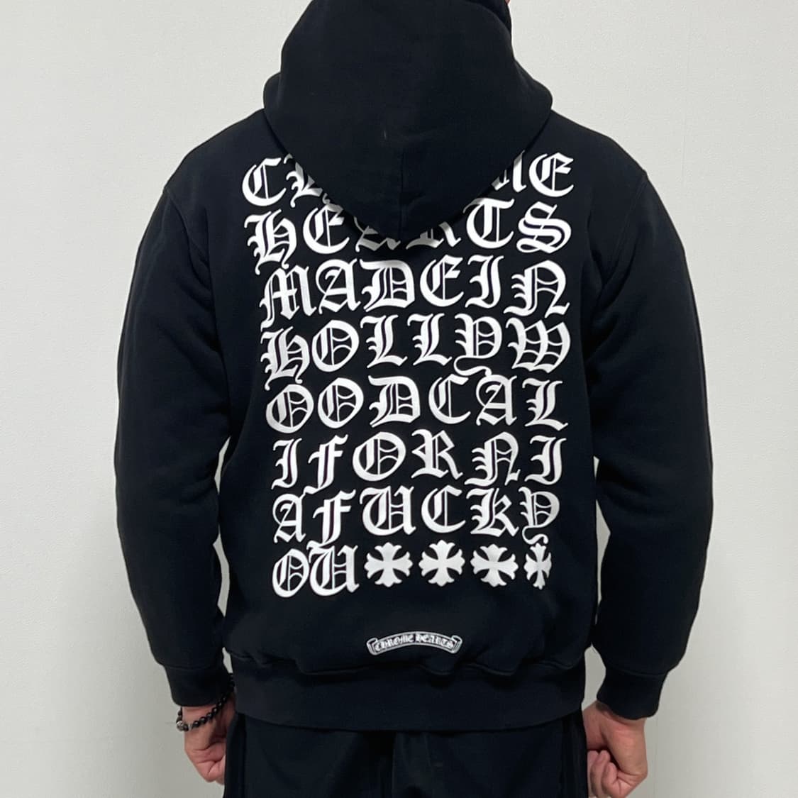 크롬하츠 크로스 홀스슈 메이드 인 할리우드 써멀 후드 집업 블랙 상품이미지2