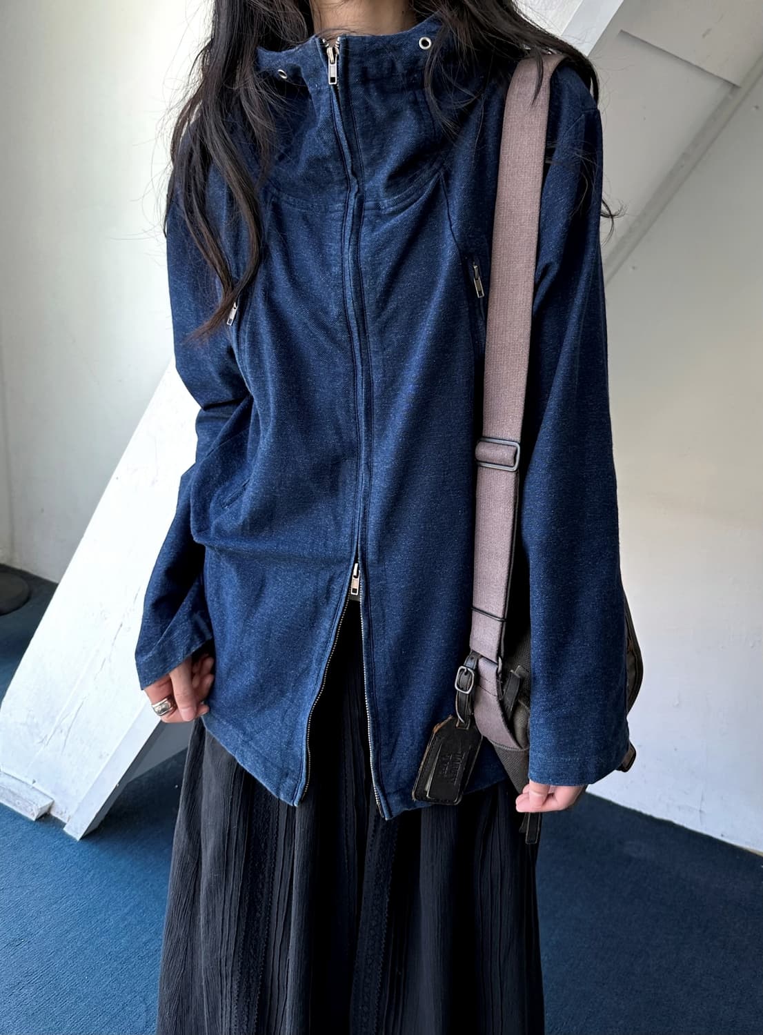 Mild cotton sweat 2way zip hood parka 상품이미지8