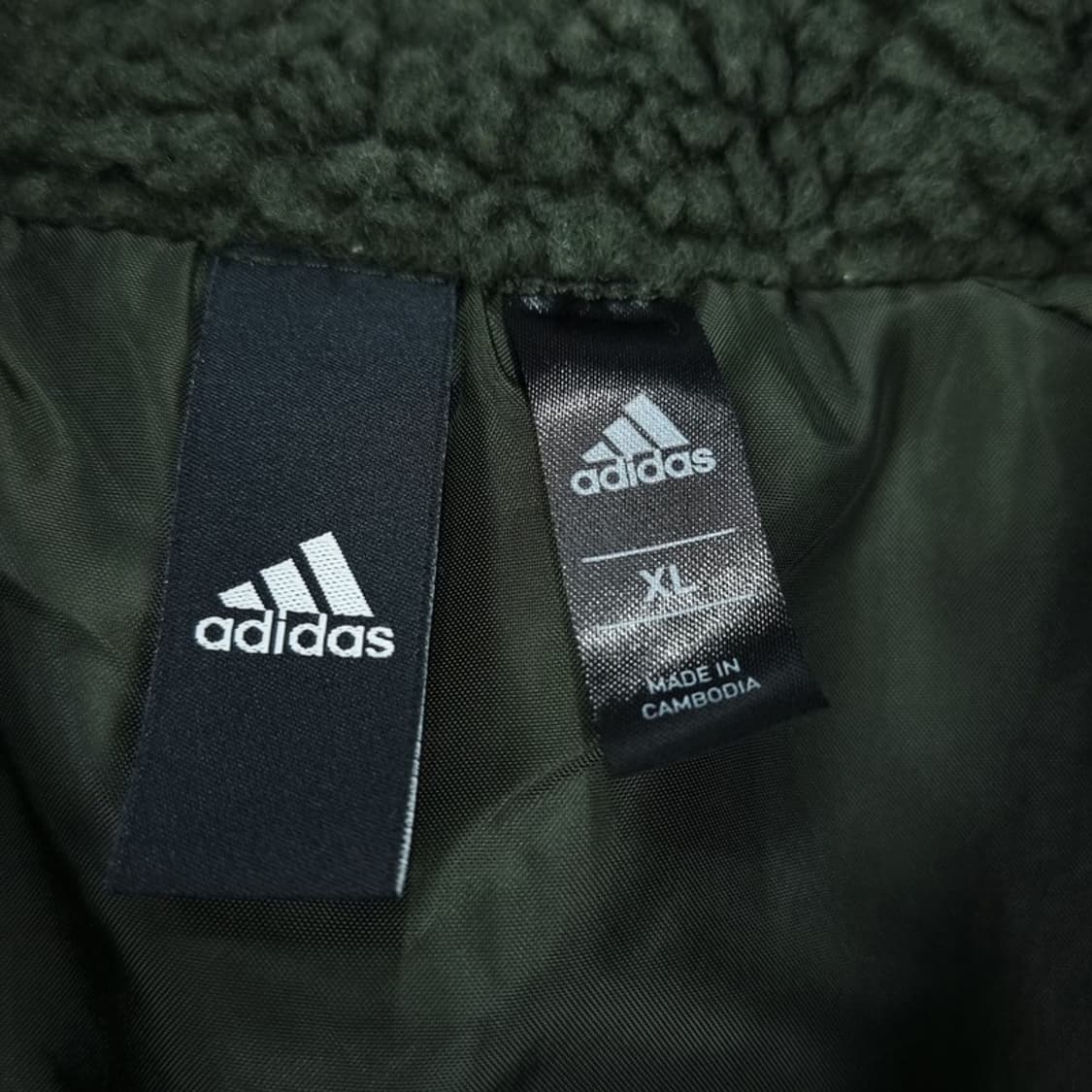 아디다스 오버사이즈 쉐르파 플리스 자켓 딥카키 M18931 상품이미지7