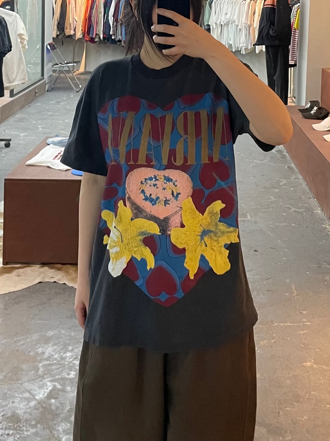 빈티지 너바나 하트 그래픽 반팔 H2522 상품이미지1