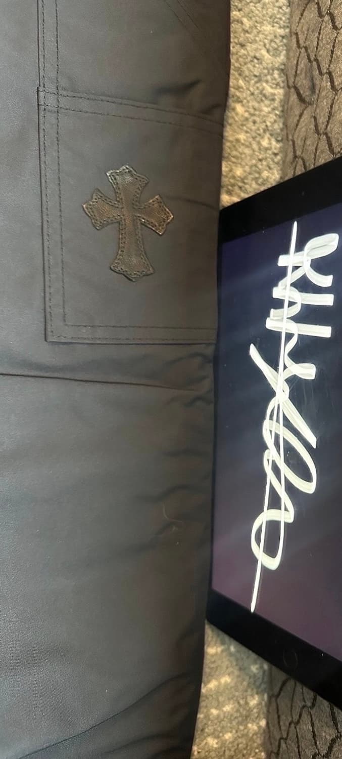 (새상품)크롬하츠 레더 패치 나일론 카펜터 팬츠 브라운 상품이미지8