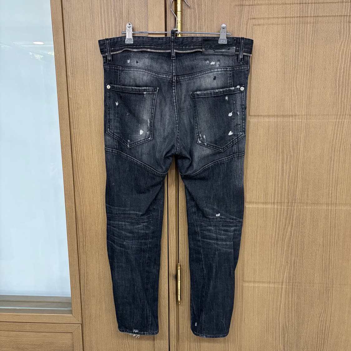 디스퀘어드2 블랙 바이커 데님 팬츠 바지 (46) 상품이미지2