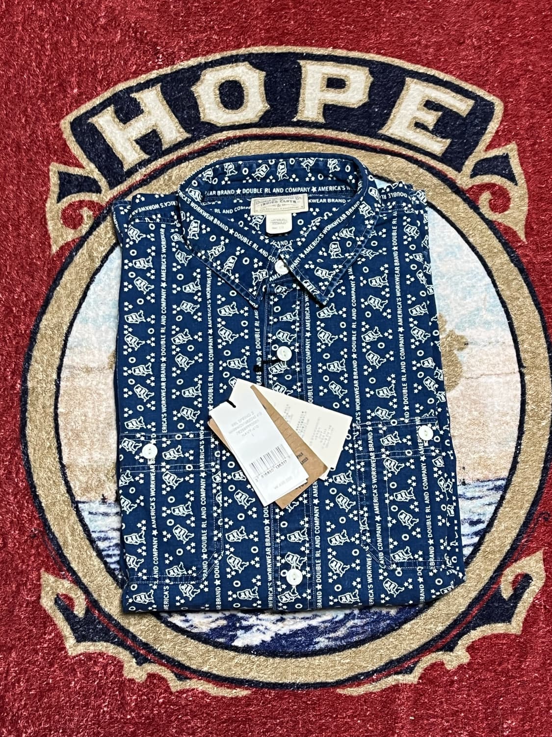 더블알엘 (RRL) 로고 프린트 워크셔츠 상품이미지1