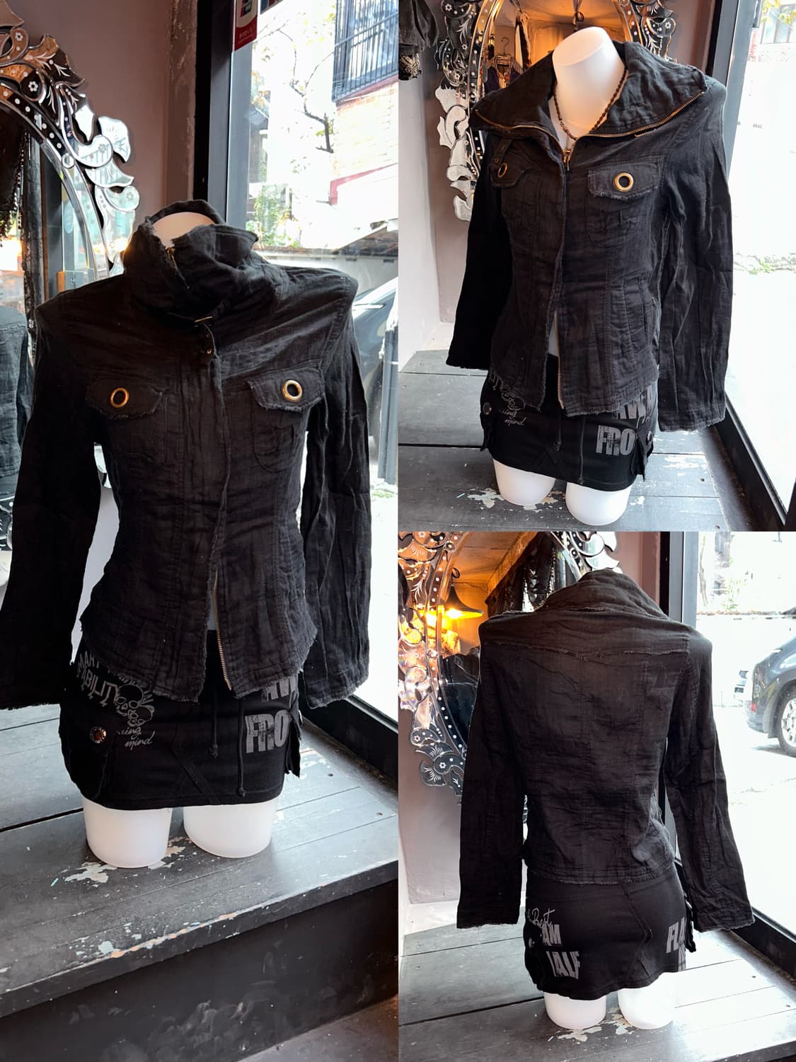 넥버클 그런지 투웨이 집업 갸루y2k펑크 상품이미지5