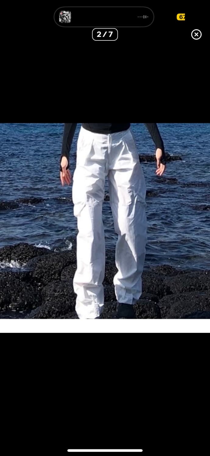 혜인서 밀리터리 카고팬츠 화이트 상품이미지2