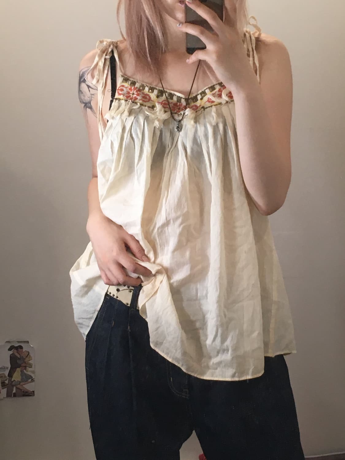 jpn vintage 보호시크 에스닉 슬리브리스 상품이미지1