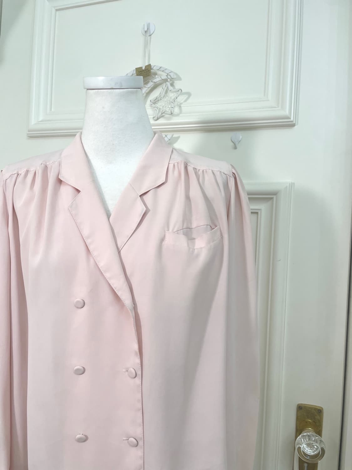 coral double shirring puff blouse 상품이미지6