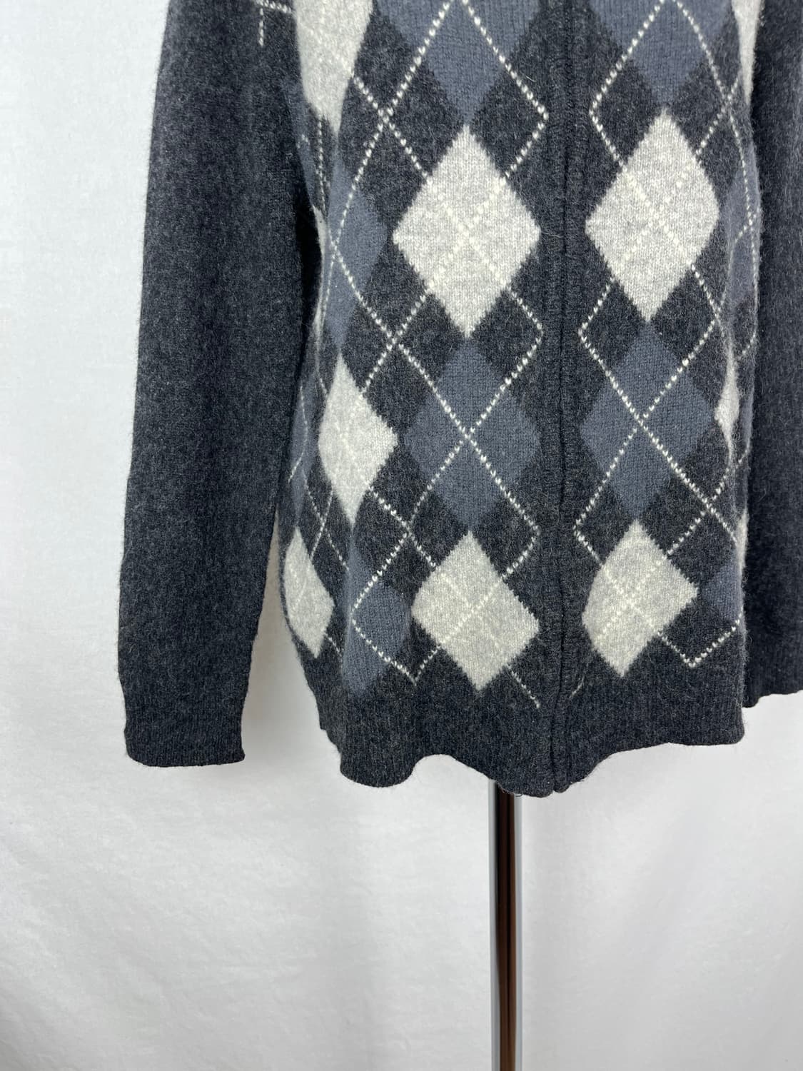 Vintage 아가일 패턴 니트 집업  상품이미지3