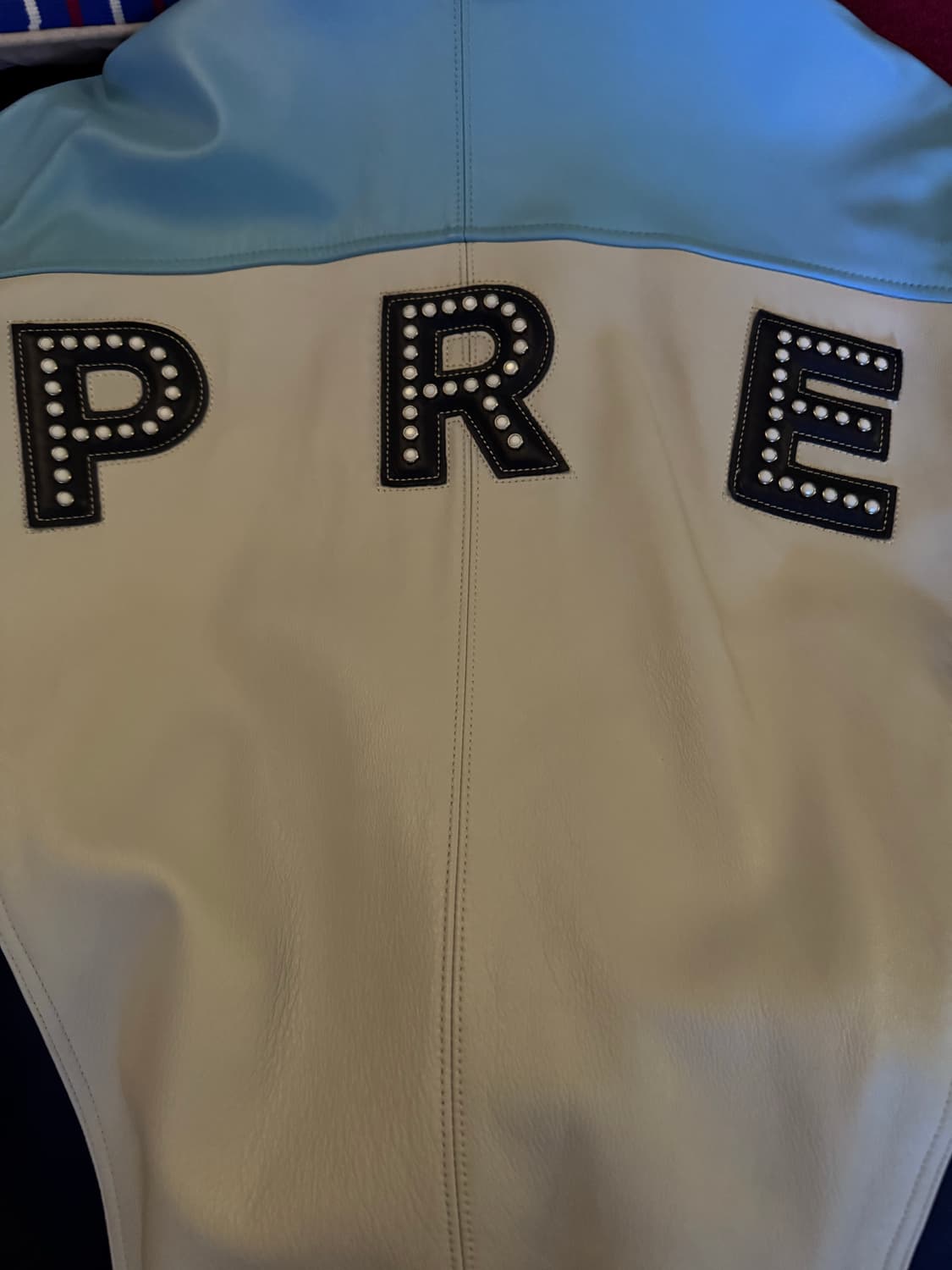 슈프림 스터드 아크로고 레더자켓 블루 L 상품이미지4