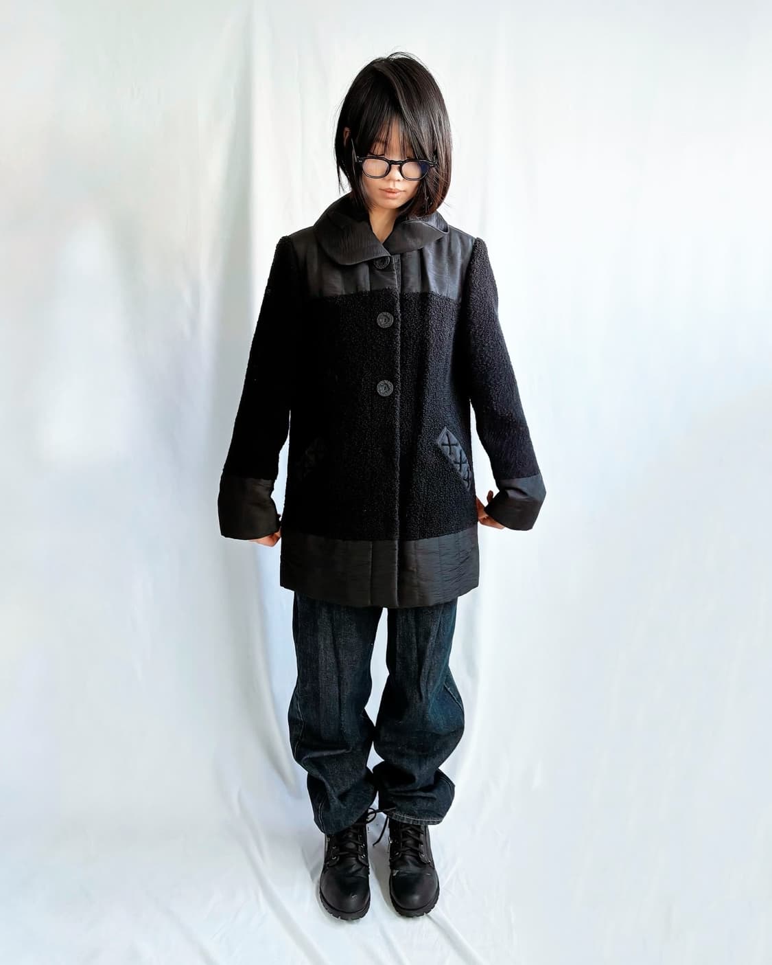 Wool&padding mix floral button coat 상품이미지3