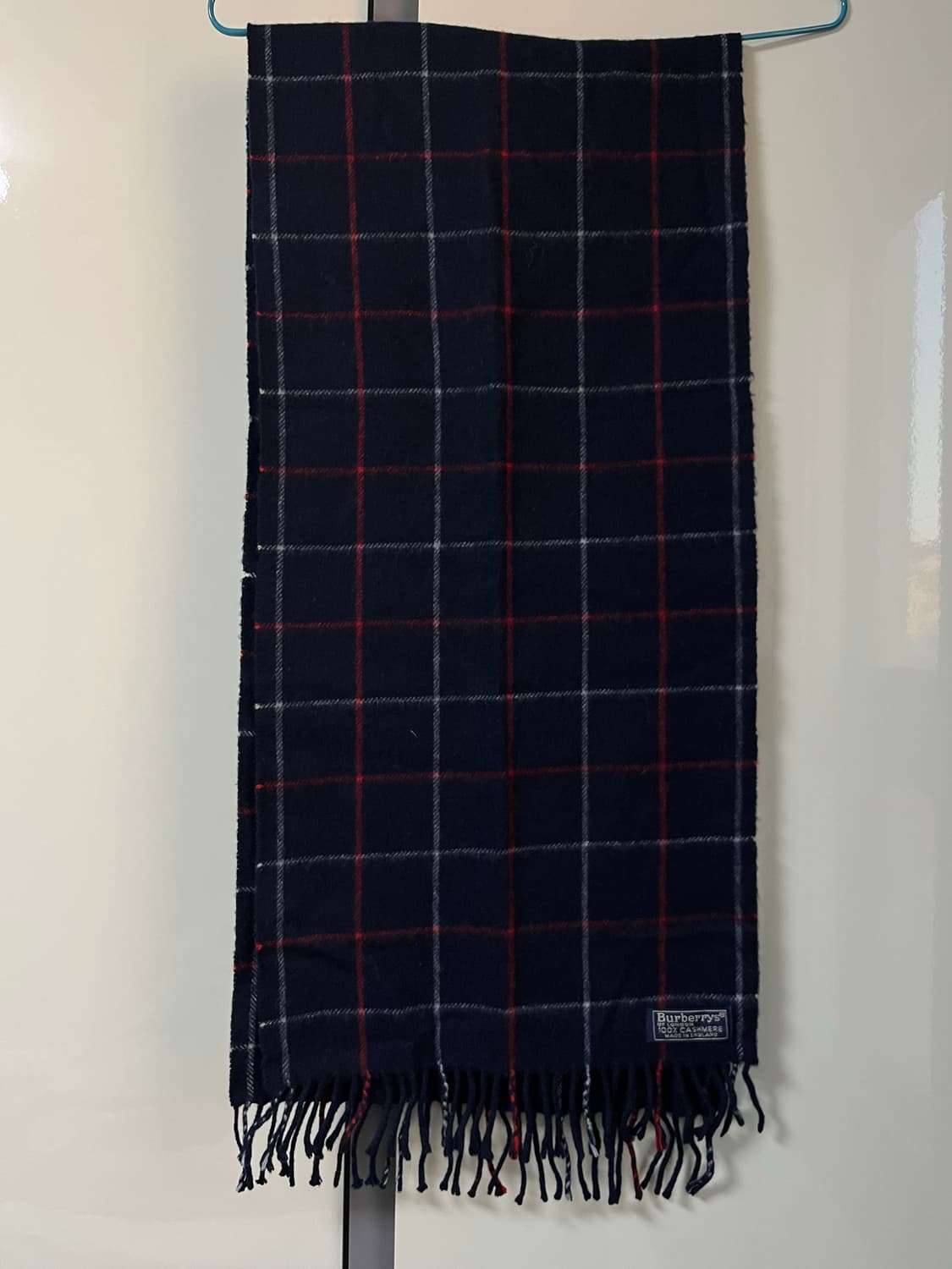 버버리 네이비체크 캐시미어 머플러 상품이미지2