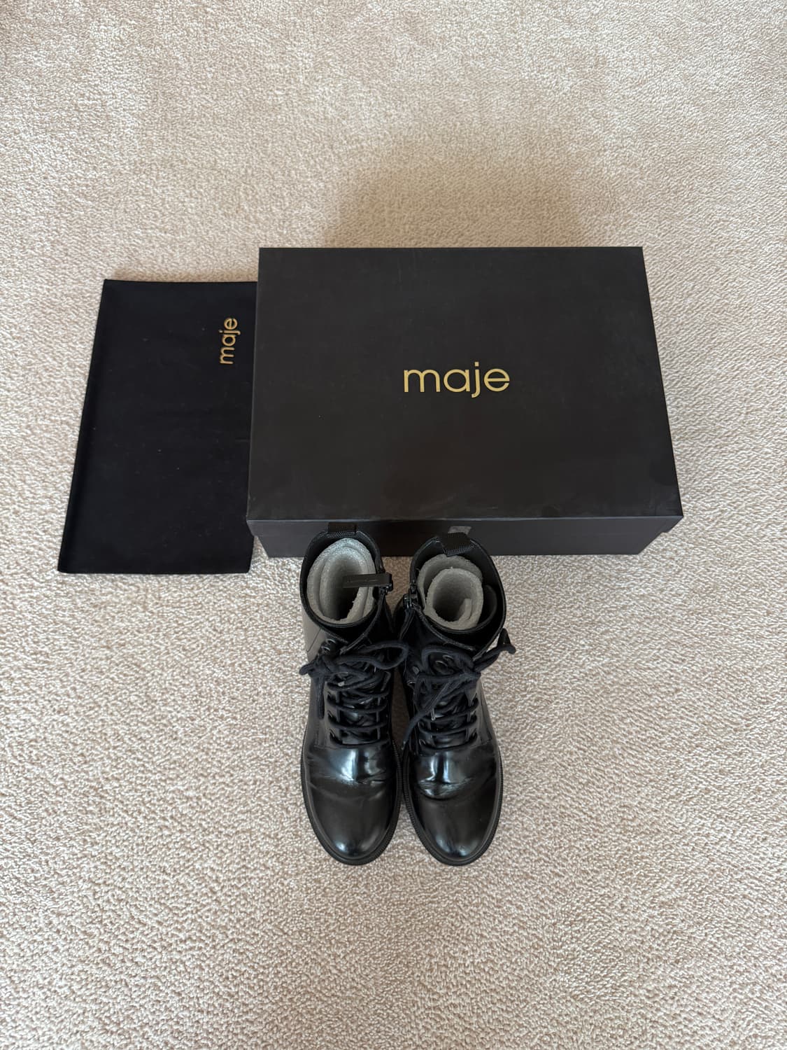 Maje Lace-Up Combat Boots (240) 상품이미지2