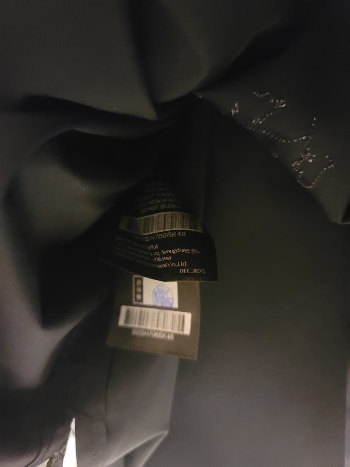 송지오 아크엔젤 베일드 셔츠 48 사이즈 블랙 새상품 상품이미지7