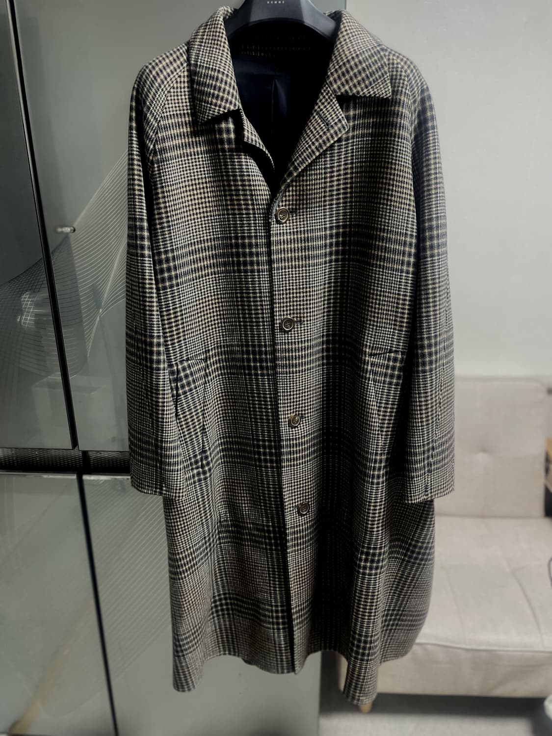 솔리드옴므 오버핏 체크코트 48사이즈 상품이미지1