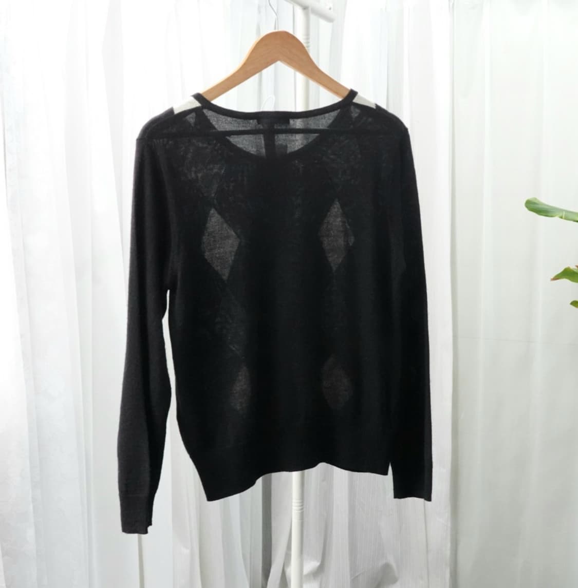 아가일 패턴 니트 가디건 블랙 1894 상품이미지3