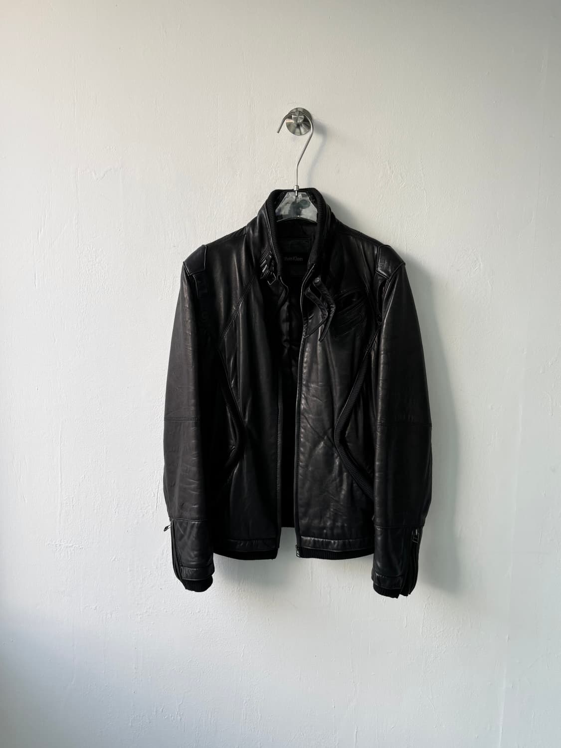 캘빈클라인 램스킨 바이커 레더 블루종 상품이미지7