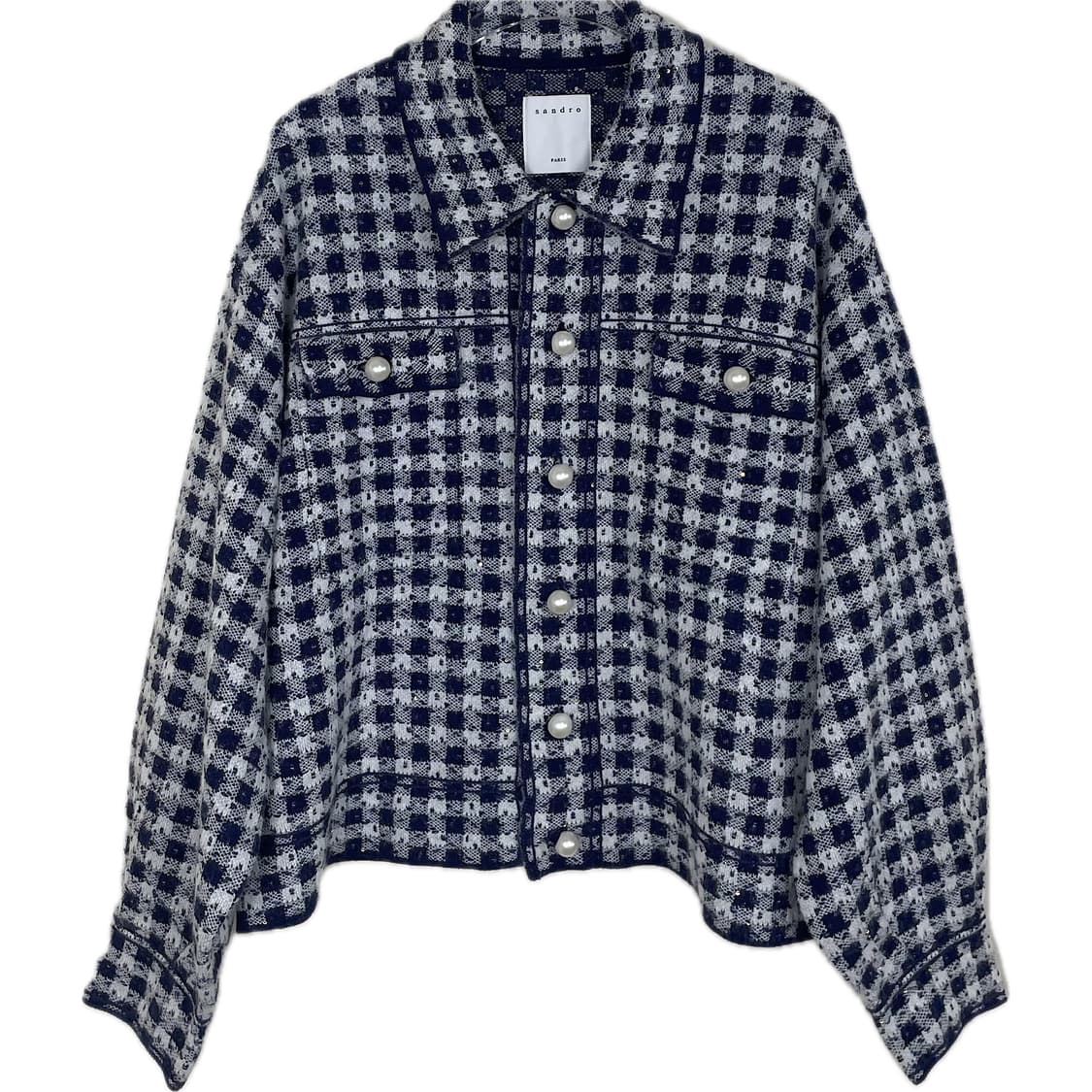 [3] 산드로 자카드 트위드 크롭 자켓 상품이미지1