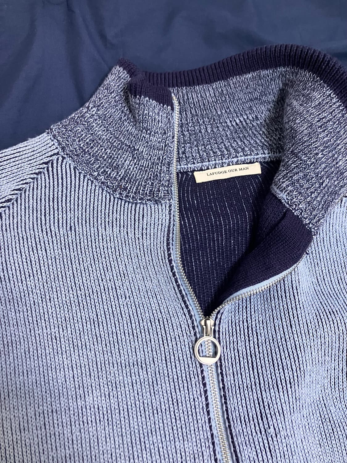 워싱 울 더블 니트 집업 상품이미지4