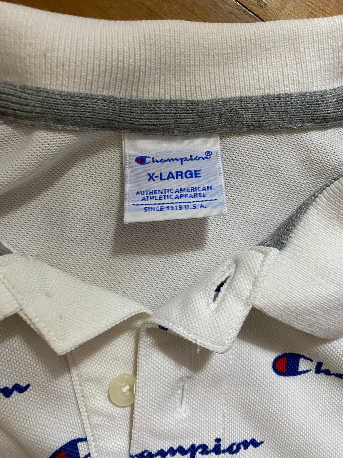 챔피온 X-LARGE 화이트 빔즈골프 콜라보 폴로티 상품이미지2