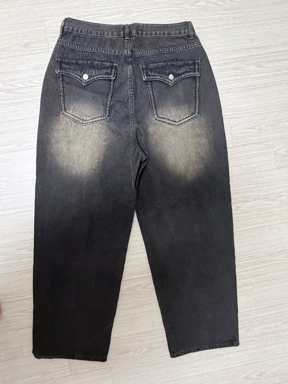 포에르미 Melle 와이드 스트링 데님 M 블랙  상품이미지9