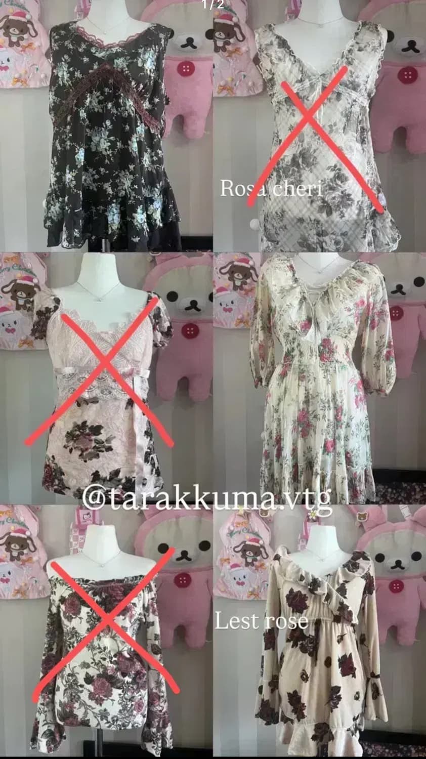 다 2만원) 빈티지 오리엔탈 레스트로즈 엑시즈팜 로사체리 페어리 롱슬리브 상품이미지1