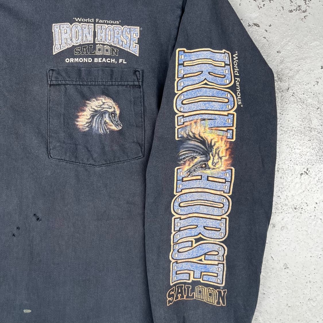 빈티지 Iron Horse Saloon 포켓 긴팔티 상품이미지6