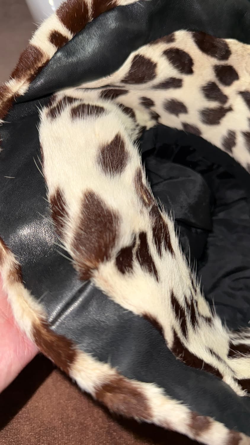 vintage Leopard hair-on leather hat 상품이미지9