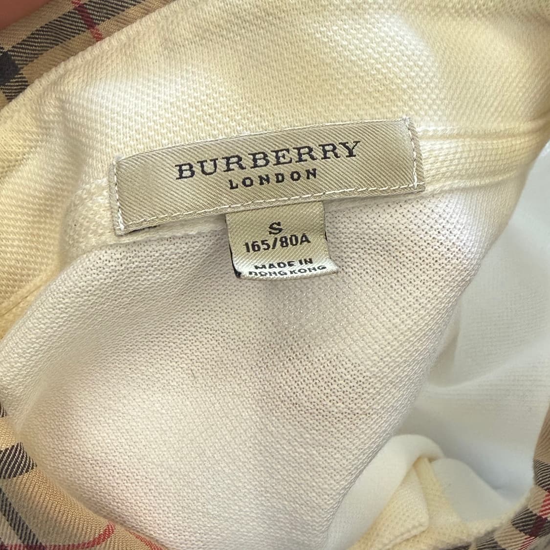 Burberry 노바체크 카라 화이트 반팔 티셔츠 상품이미지3
