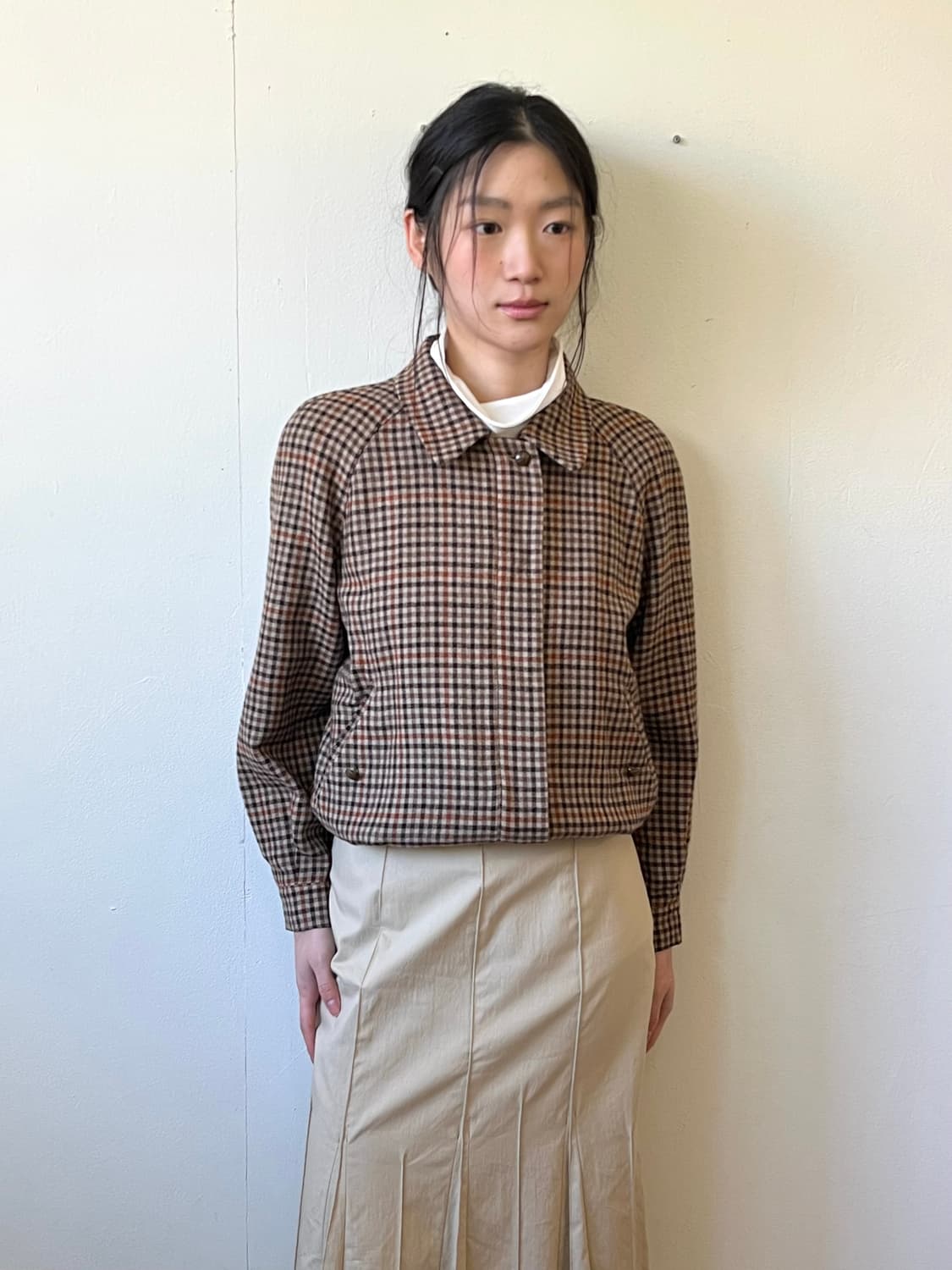 버버리 깅엄 체크 울 스윙탑 자켓 상품이미지4