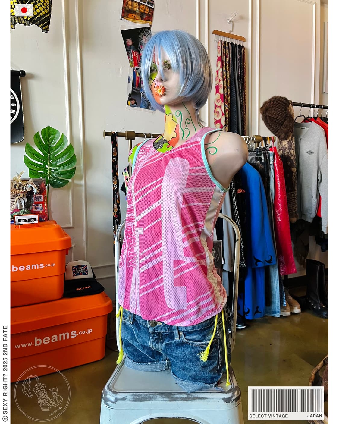 Japanese Vintage Pink Sporty Sleeveless 상품이미지1