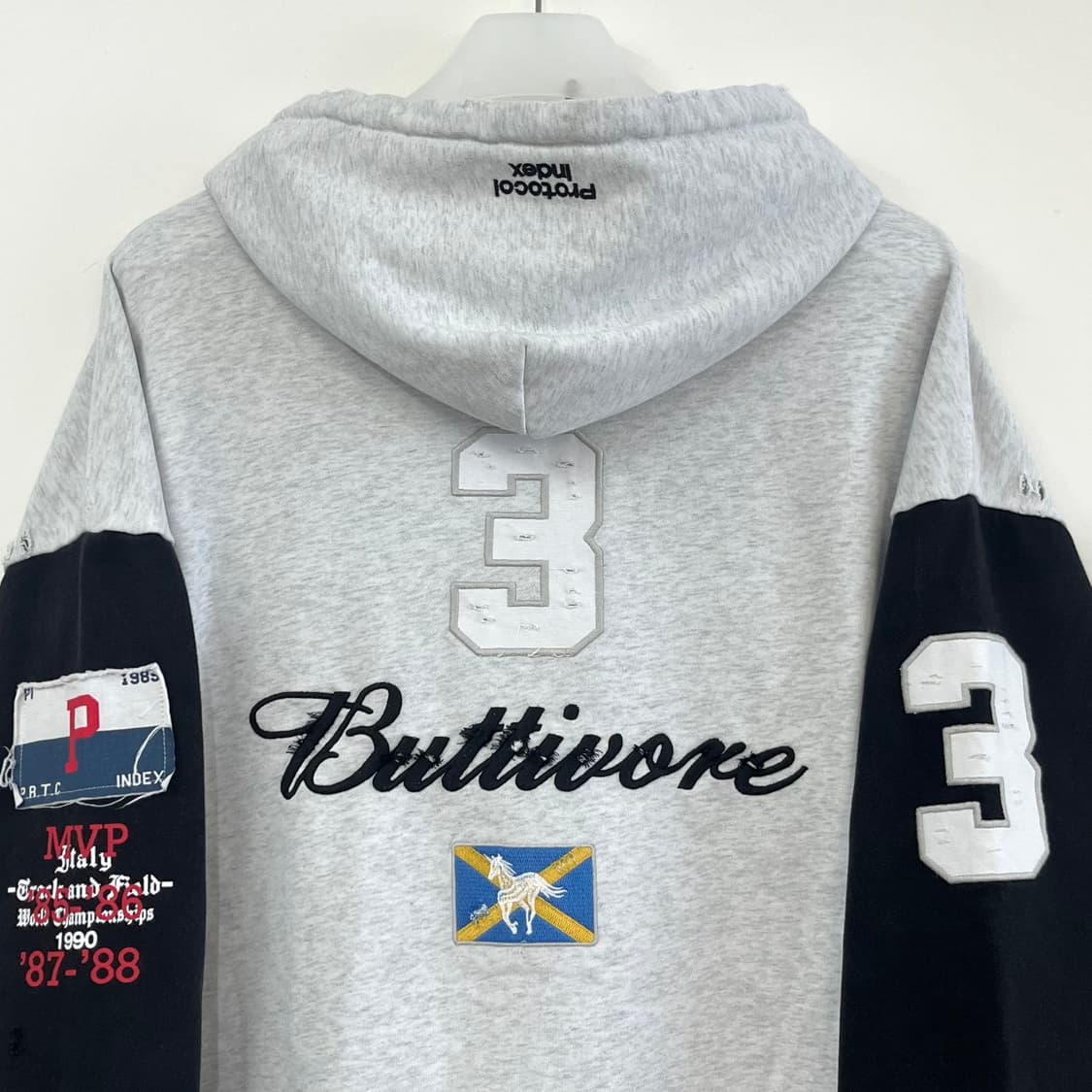 (새상품) 프로토콜 인덱스 버티보어 화이트 멜란지 후드집업 상품이미지6