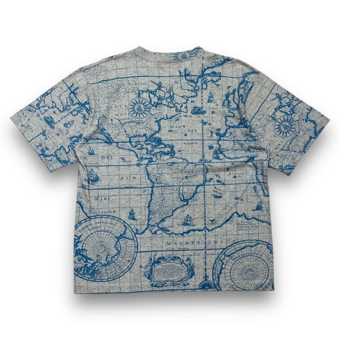HABITAT U.S.A 90s 혹등고래 맵 아트 반팔 티셔츠 상품이미지3